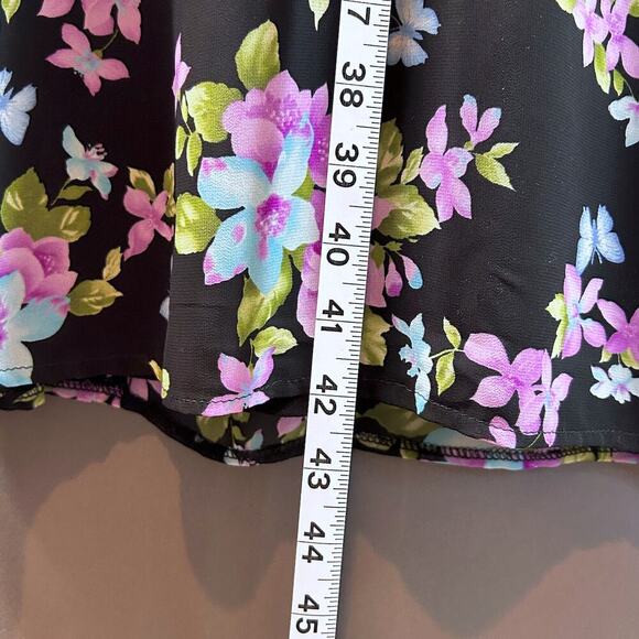 VTG Y2K 90's Floral Butterfly Modest Romantic Whimsy Fairy Midi Dress MEDIUM - Picture 6 of 9